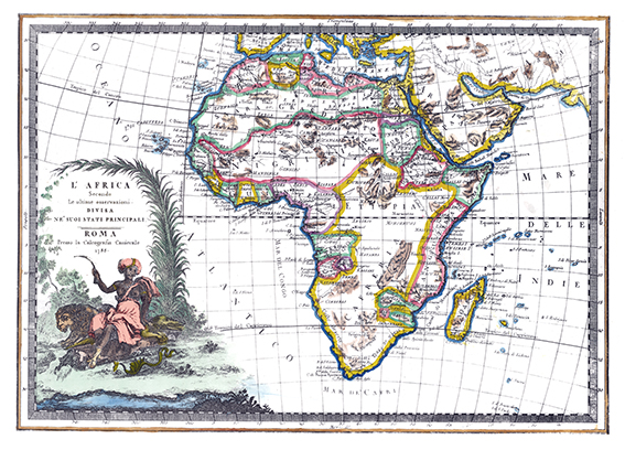 Carta antica della Africa 1788 cm 70 x50 CARTOGRAFICA VISCEGLIA